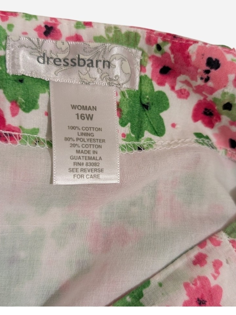 Pre-owned Dress Barn Pink and Green Floral Skater Skirt - Picture 8 of 8